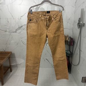 AG Adriano Goldschmied The Matchbox Slim Straight Jeans 32 Tan Made USA AG-40489